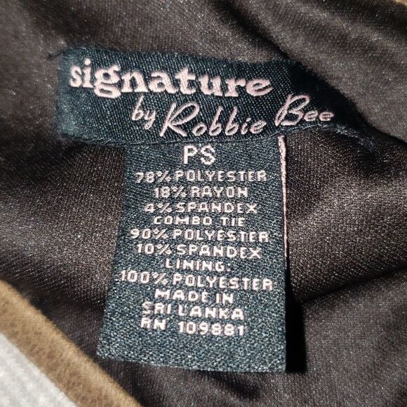 Signature By Robbie Bee Tan & Brown Flowy 3/4 Sleeve Dress PS - Picture 8 of 8